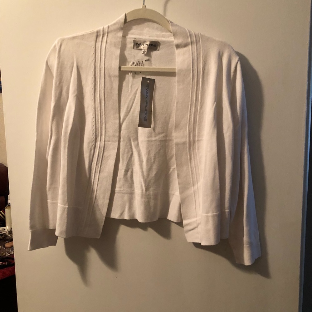 Evan Picone Women’s White Sweater Large NWT